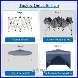 Commercial Pop UP Canopy 10x10' Party Tent Folding Waterproof Gazebo With Sidewall