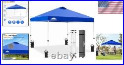 Compact Blue Pop Up Canopy with Wheeled Bag Perfect for Festivals & Camping