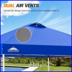 Compact Blue Pop Up Canopy with Wheeled Bag Perfect for Festivals & Camping