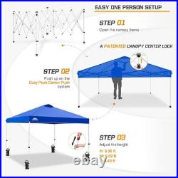 Compact Blue Pop Up Canopy with Wheeled Bag Perfect for Festivals & Camping
