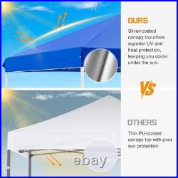 Compact Blue Pop Up Canopy with Wheeled Bag Perfect for Festivals & Camping