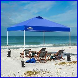 Compact Blue Pop Up Canopy with Wheeled Bag Perfect for Festivals & Camping