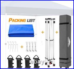 Compact Blue Pop Up Canopy with Wheeled Bag Perfect for Festivals & Camping