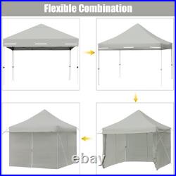 Costway 10x10ft Pop up Gazebo 5 Height Adjust Folding Tent with Awning Grey