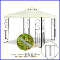Costway 2 Tier 10'x10' Patio Gazebo Canopy Tent Shelter Awning Steel Frame