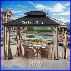 Covered Outdoor 10' x 12' Gazebo Curtain Replacement Universal 4-Panel Sidewalls