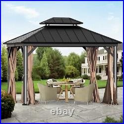 Covered Outdoor 11' x 13' Gazebo Curtain Replacement Universal 4-Panel Sidewalls