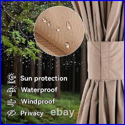 Covered Outdoor 11' x 13' Gazebo Curtain Replacement Universal 4-Panel Sidewalls