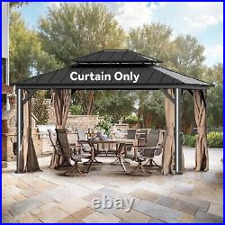 Covered Outdoor 12' x 14' Gazebo Curtain Replacement Universal 4-Panel Sidewalls