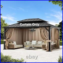 Covered Outdoor 12' x 16' Gazebo Curtain Replacement Universal 4-Panel Sidewalls