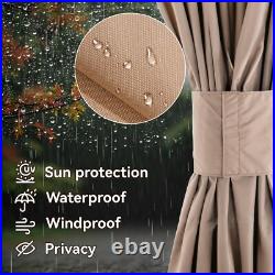 Covered Outdoor 12' x 16' Gazebo Curtain Replacement Universal 4-Panel Sidewalls