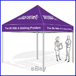 Custom LOGO Printed 10X10 Top ONLY For EZ Pop Up Trade Show Tent Instant Canopy