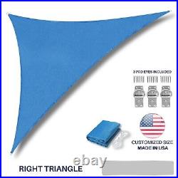 Customize Size Blue Right Triangle Sun Shade Sail Outdoor Canopy Awning Pool Top