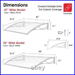 DA4731-PWS1N PN Series, Crystal Polycarbonate Door/Window Awning Ideal for Ra