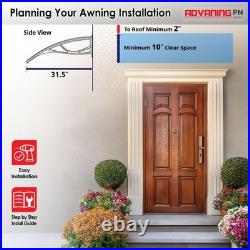DA4731-PWS1N PN Series, Crystal Polycarbonate Door/Window Awning Ideal for Ra