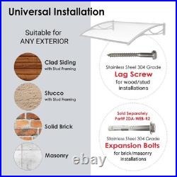 DA4731-PWS1N PN Series, Crystal Polycarbonate Door/Window Awning Ideal for Ra