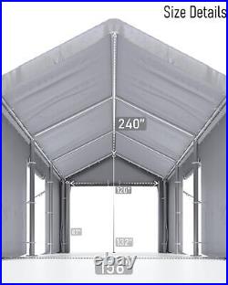 DEXSO Carport 13'x20' Heavy Duty Portable Garage, 1.0 mm Steel Poles & 180 g