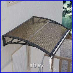DIY 40x48 Window Awning Door Canopy Polycarbonate Outdoor With Gutter ABS