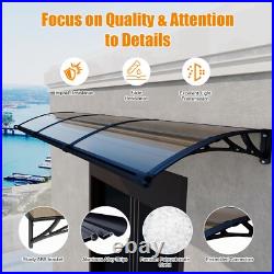 DIY 40x48 Window Awning Door Canopy Polycarbonate Outdoor With Gutter ABS