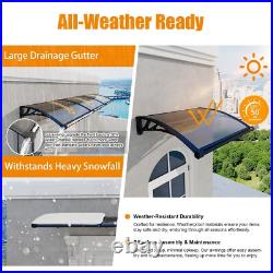 DIY 40x48 Window Awning Door Canopy Polycarbonate Outdoor With Gutter ABS