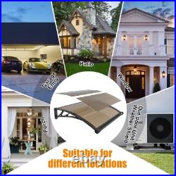 DIY 40x48 Window Awning Door Canopy Polycarbonate Outdoor With Gutter ABS