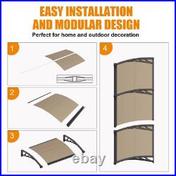 DIY 40x48 Window Awning Door Canopy Polycarbonate Outdoor With Gutter ABS