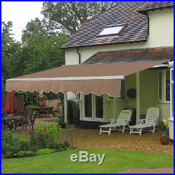 DIY Manual Patio Awning Deck Retractable Shade Sun Shelter Canopy New