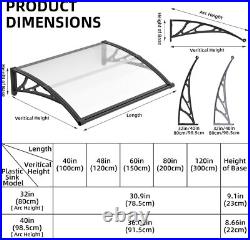 DIY Outdoor Window Awning Door Canopy with Large Sink Polycarbonate Roof Cover
