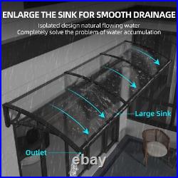 DIY Outdoor Window Awning Door Canopy with Large Sink Polycarbonate Roof Cover
