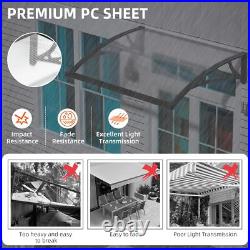 DIY Outdoor Window Awning Door Canopy with Large Sink Polycarbonate Roof Cover