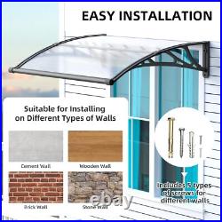 DIY Outdoor Window Awning Door Canopy with Large Sink Polycarbonate Roof Cover