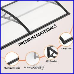DIY Outdoor Window Awning Door Canopy with Large Sink Polycarbonate Roof Cover