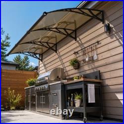 DIY Window Awning Front Door Eaves Canopy Polycarbonate Roof Cover with Large Sink