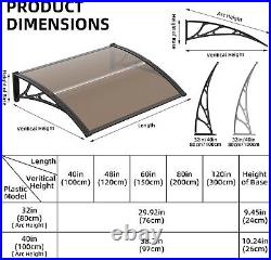 DIY Window Awning Front Door Eaves Canopy Polycarbonate Roof Cover with Large Sink