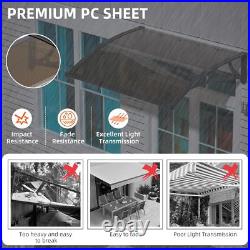 DIY Window Awning Front Door Eaves Canopy Polycarbonate Roof Cover with Large Sink