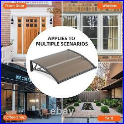 DIY Window Awning Front Door Eaves Canopy Polycarbonate Roof Cover with Large Sink