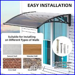 DIY Window Awning Front Door Eaves Canopy Polycarbonate Roof Cover with Large Sink