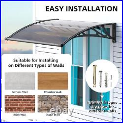 DIY Window Awning Front Door Eaves Canopy Polycarbonate Roof Cover with Large Sink