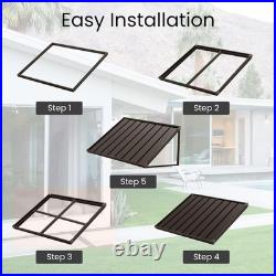 Domi 40''x24'' Metal Awnings for Patio, Door, Window, Entrance, Porch, Balcony, Brown