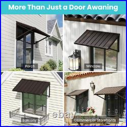 Domi 40''x24'' Metal Awnings for Patio, Door, Window, Entrance, Porch, Balcony, Brown