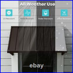 Domi 40''x24'' Metal Awnings for Patio, Door, Window, Entrance, Porch, Balcony, Brown