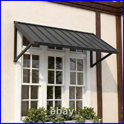 Domi 60''x24'' Metal Awnings for Patio, Door, Window, Entrance, Porch, Balcony, Grey