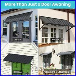 Domi 60''x24'' Metal Awnings for Patio, Door, Window, Entrance, Porch, Balcony, Grey