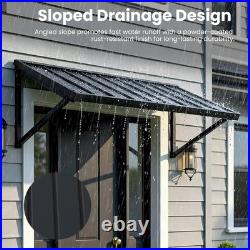 Domi 60''x24'' Metal Awnings for Patio, Door, Window, Entrance, Porch, Balcony, Grey