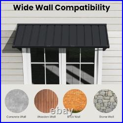 Domi 60''x24'' Metal Awnings for Patio, Door, Window, Entrance, Porch, Balcony, Grey Domi 60''x24'' Metal Awnings for Patio, Door, Window, Entrance, Porch, Balcony, Grey