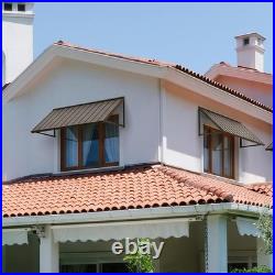 Domi 70''x36'' Metal Awnings for Patio, Door, Window, Entrance, Porch, Balcony, Brown