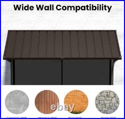 Domi 70''x36'' Metal Awnings for Patio, Door, Window, Entrance, Porch, Balcony, Brown