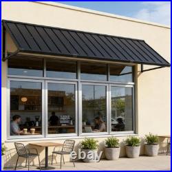 Domi 90''x36'' Metal Awnings for Patio, Door, Window, Entrance, Porch, Balcony, Grey