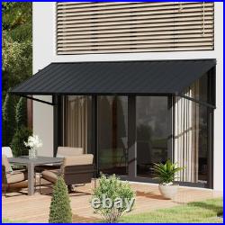 Domi 90''x36'' Metal Awnings for Patio, Door, Window, Entrance, Porch, Balcony, Grey