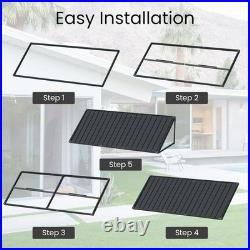 Domi 90''x36'' Metal Awnings for Patio, Door, Window, Entrance, Porch, Balcony, Grey